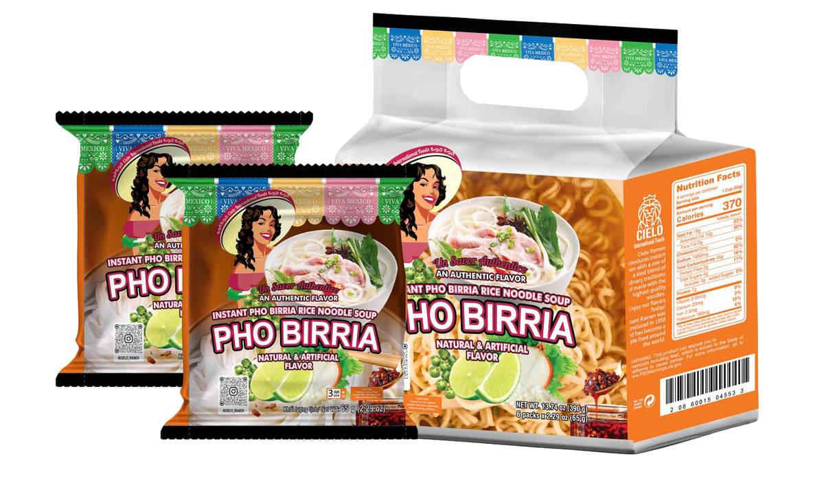 【买二送一】Pho Birria 墨西哥香辣燉素牛湯風味河粉 (6 Bags/Pack)