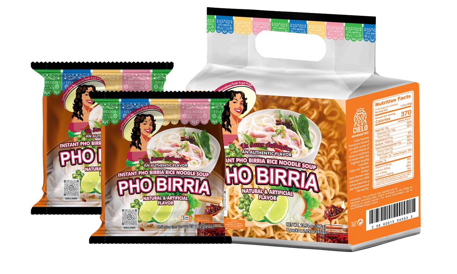 Pho Birria 墨西哥香辣燉素牛湯風味河粉 (6 Packs)